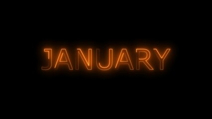 January lettering illustration with modern glow effect.