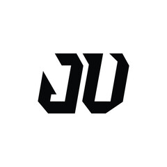 JU monogram logo design letter text name symbol monochrome logotype alphabet character simple logo