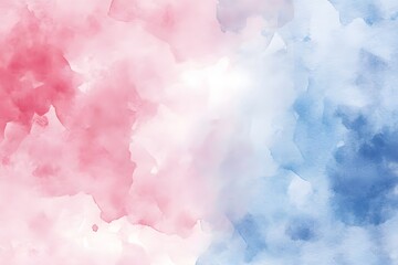 Abstract watercolor background in pink and blue hues with soft blended textures