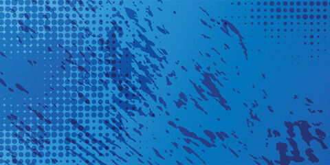 Stippled radial brush strokes. Grain dotted gradient collection. Grunge sprinkle spray texture. Dirty dust sand noise round elements. Splattered dotted overlay set. Blue splashed stains spots vector