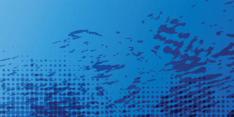 Stippled radial brush strokes. Grain dotted gradient collection. Grunge sprinkle spray texture. Dirty dust sand noise round elements. Splattered dotted overlay set. Blue splashed stains spots vector