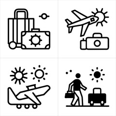 summer travel icon set
