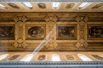 detail of the facade of the basilica in Italy