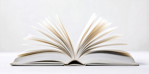 Fototapeta premium An open book with pages fanned out, symbolizing knowledge,