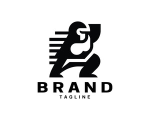 Minimal gorilla body logo in bold clean design