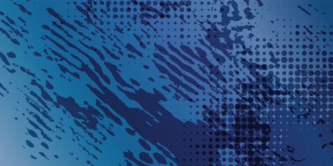 Stippled radial brush strokes. Grain dotted gradient collection. Grunge sprinkle spray texture. Dirty dust sand noise round elements. Splattered dotted overlay set. Blue splashed stains spots vector