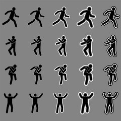 black Stickman stick man figure people stick figure stick silhouette human silhouette pictogram