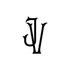 JV monogram logo design letter text name symbol monochrome logotype alphabet character simple logo