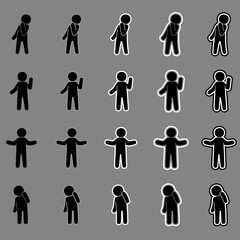 black Stickman stick man figure people stick figure stick silhouette human silhouette pictogram