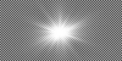 A bright flash of light. Light sparkles. Light effect. Light star.