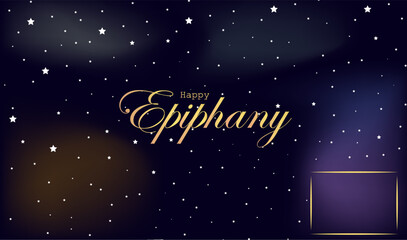 Happy Epiphany Day illustration vector background. Three Kings Day. Three Wise Men. Can be used for greeting cards, banners and backgrounds.