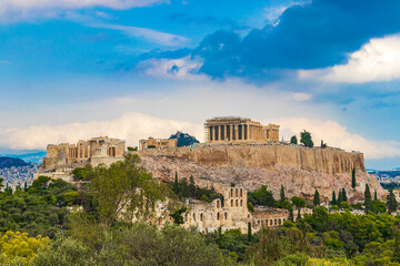 Acropolis of Athens ruins Parthenon Greeces capital Athens in Greece.