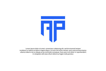 letter a p or p a shield minimal logo