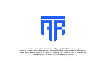 letter a r or r a shield minimal logo