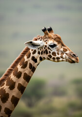Fototapeta premium Giraffe portrait in profile (1)
