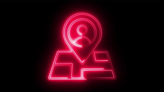 User location icon with gps vector design on black background.