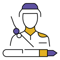 Justice System Military Law vector Icon design with Gavel