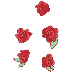 Fototapeta premium set of red roses