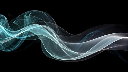 Naklejka premium Dynamic flowing waves abstract background digital art dark environment fluid motion visual concept for impact