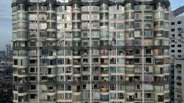 4K drone, Aerial view of High residential density in the chinese city, Sichuan, China