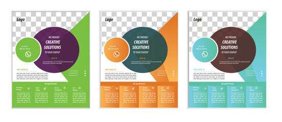  a bundle of 3 templates business flyer design, in blue color, and modern design,marketing,medical proposal, promotion, advertise, publication and editable vector template design