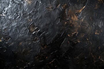 A detailed close up showcasing a beautiful black and gold marble texture