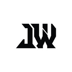 JW monogram logo design letter text name symbol monochrome logotype alphabet character simple logo