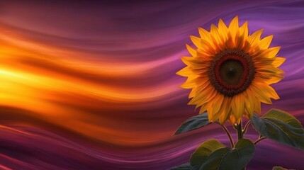 Obraz premium Majestic Sunflower at Sunset Vibrant Hues Warm Golden Tones Nature s Beauty
