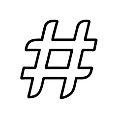 Obraz premium Hashtag Icon in Minimalist Style Against White Background 