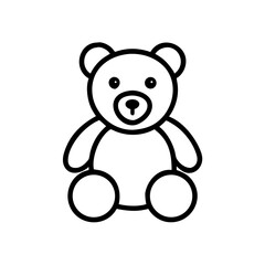 Obraz premium Teddy Bear Icon Design in Minimalist Style 