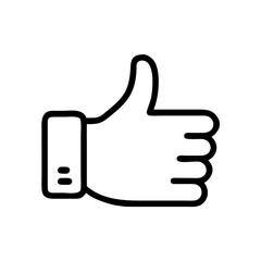 Icon of a thumbs-up gesture in a minimalist style  