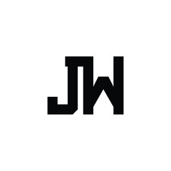 Obraz premium JW monogram logo design letter text name symbol monochrome logotype alphabet character simple logo
