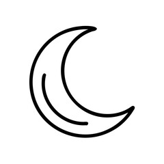 Crescent Moon Icon in Minimalist Style  