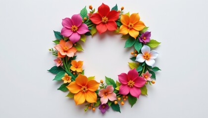 This intricate papercut floral wreath features delicate petals and leaves meticulously hand cut from premium paper