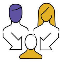 Justice System Child Custody vector Icon design with Gavel