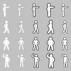 white Stickman stick man figure people stick figure stick silhouette human silhouette pictogram
