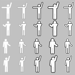 white Stickman stick man figure people stick figure stick silhouette human silhouette pictogram