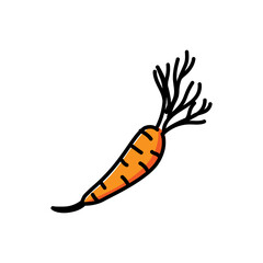 Single colored cartoon carrot
