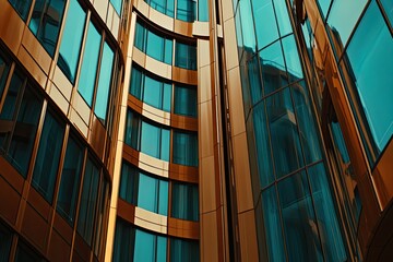 Obraz premium Modern architectural facade with contrasting materials