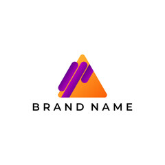ILLUSTRATION TRIANGLE SIMPLE GRADIENT ORANGE PURPLE COLOR TECH LOGO ICON MODERN SIMPLE TEMPLATE ELEMENT DESIGN VECTOR