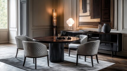 Luxurious dining space with stylish furnishings