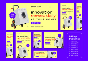 Home Appliances Sale Web Ad Banner Set