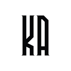 KA monogram logo design letter text name symbol monochrome logotype alphabet character simple logo