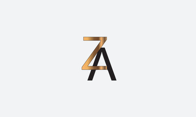  ZA, AZ , A , Z , Abstract Letters Logo Monogram
