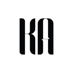 KA monogram logo design letter text name symbol monochrome logotype alphabet character simple logo