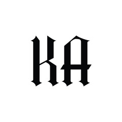 KA monogram logo design letter text name symbol monochrome logotype alphabet character simple logo