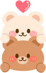Fototapeta premium Valentine Cute Bear - Couple