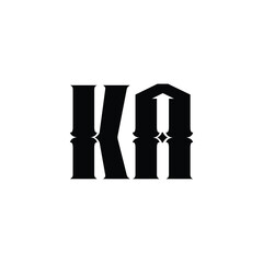 KA monogram logo design letter text name symbol monochrome logotype alphabet character simple logo