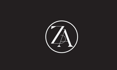  ZA, AZ , A , Z , Abstract Letters Logo Monogram