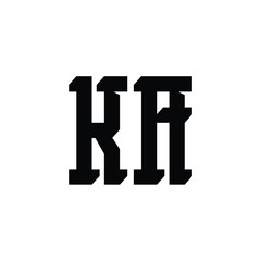 KA monogram logo design letter text name symbol monochrome logotype alphabet character simple logo